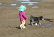 Roxanne Duke on leash