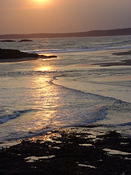 Popham late sun on water
