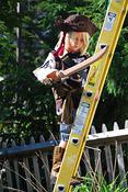 Pirate Otto climbs the mast