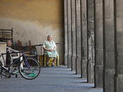 old woman in Lucca