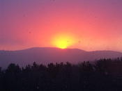 snowing at sunrise