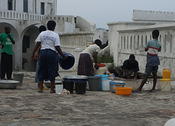 getting water