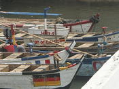 line of boats