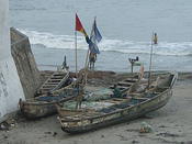 on the beach outside teh walls